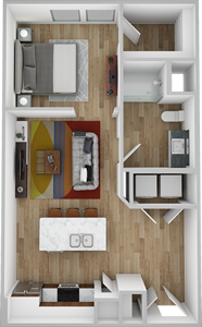 AO - One Bedroom / One Bath - 589 Sq.Ft.*